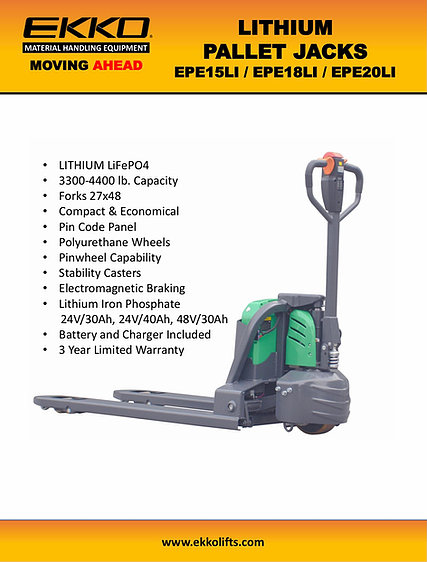 Pallet Jacks EKKO EPC30A Center-Controlled Rider Pallet Jack 5000lbs ...