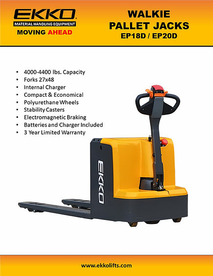 Pallet Jacks EKKO EPC30A Center-Controlled Rider Pallet Jack 5000lbs ...